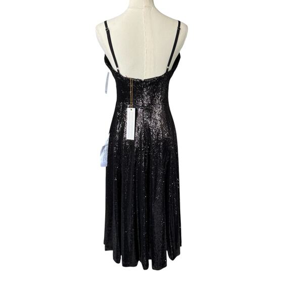 Dress the Population Mimi Sequin‎ Cocktail Dress Ebony Black Size Medium NWT - Picture 4 of 12